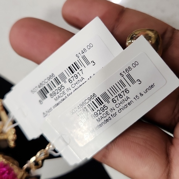 🔹️Betsey Johnson🔹️Think Pink Sweetheart Candy Toggle Bracelet Necklace 2 Piece - Picture 10 of 11